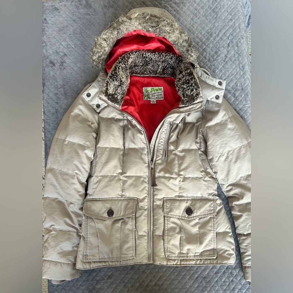 Eddie Bauer Yukon 550 Fill Goose Down Jacket Cinched Waist Ski Bunny Coat M